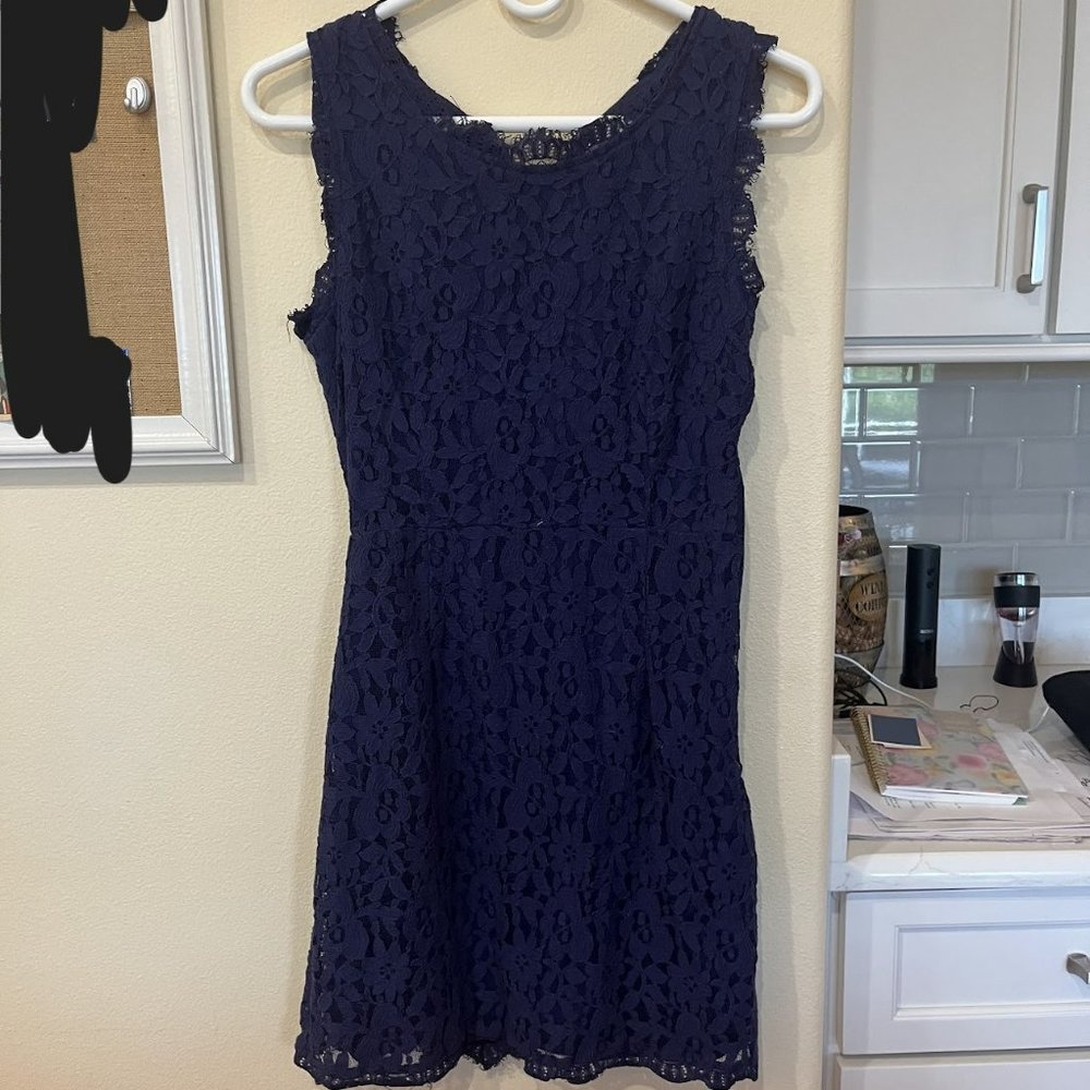 Navy Blue Lace Dress